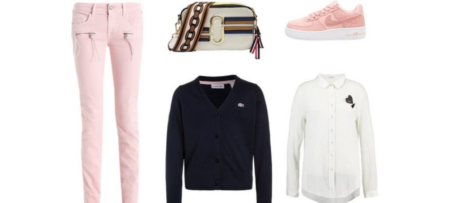 FÖRMÅNLIG shopping – Ljusrosa + mörkblått (Look #1)